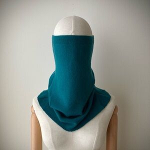 joodito 100% cashmere sweater snood turtleneck neck warmer scarf teal blue green